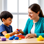 Sensory Language Therapy**

A young child fully clothed, engaged in tactile play with clay, surrounded by colorful toys and aromatic oils. The scene depicts a bright, cheerful therapy room with a therapist observing. safe for work, appropriate content, perfect anatomy, natural proportions, well-formed hands, proper finger count, modest clothing, family-friendly, professional setting.

**