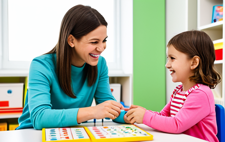 발음 장애 치료 - Child Speech Therapy**

A young child (age 4-5) sitting at a table with a speech therapist in a brig...