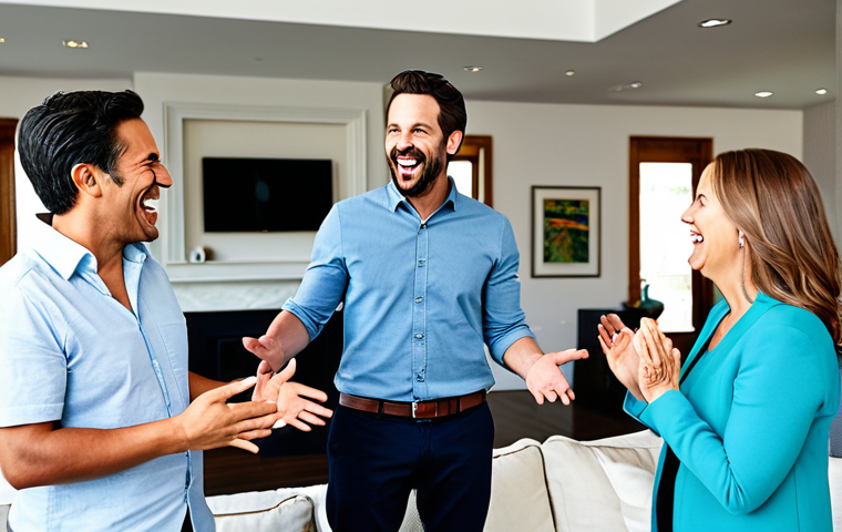 사회적 언어치료 기법 - **Prompt:** A diverse group of fully clothed adults engaged in a lively conversation, laughing and g...