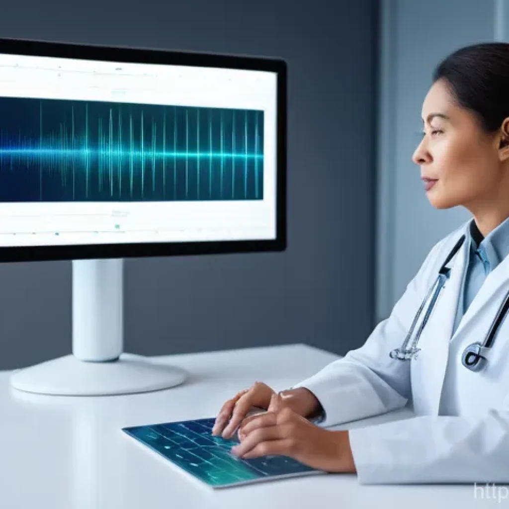 음성 치료 기술의 발전 - **Prompt 1: AI-powered Voice Diagnostic Session**
    A futuristic, brightly lit medical consultatio...