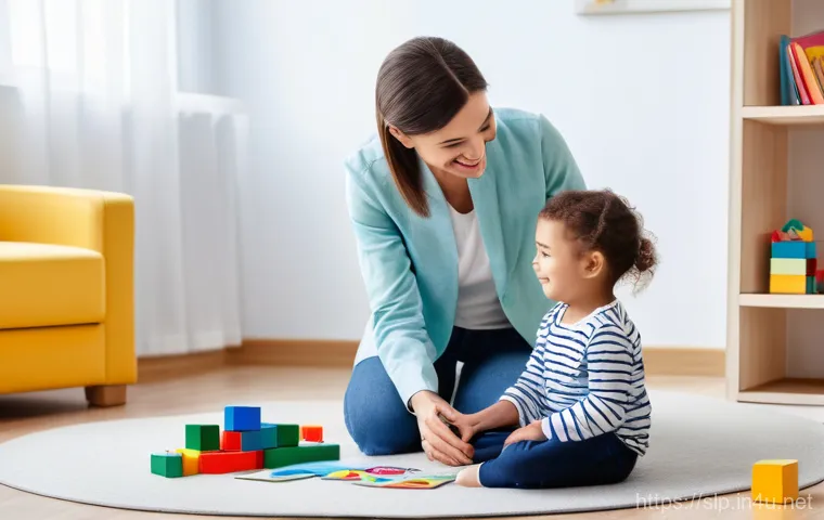 언어치료 임상 경험 - **Image Prompt 1: Playful Child Language Therapy for Connection and Learning**
A bright, clean, ...